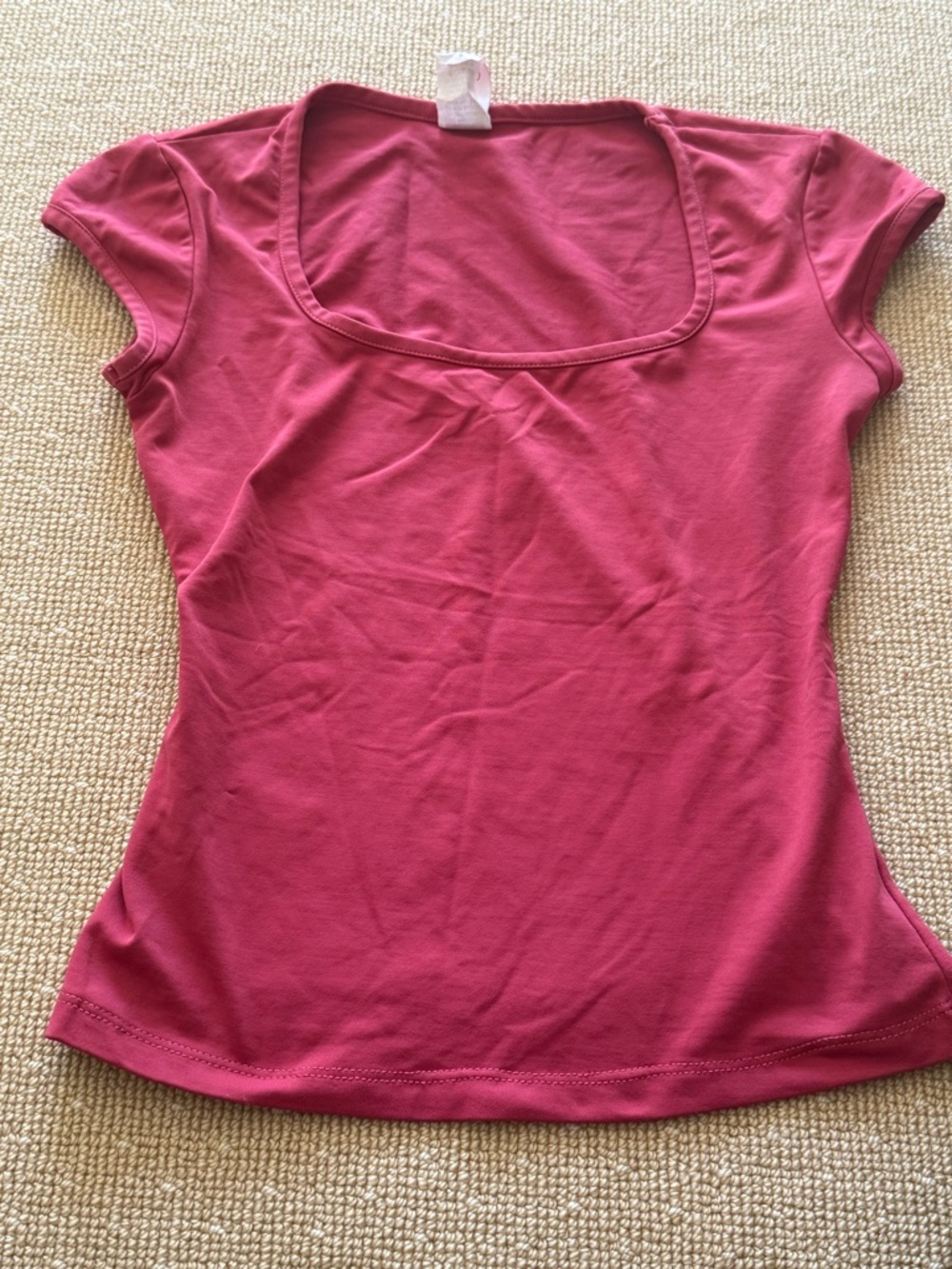YA pink skin tight scoop neck baby tee size S